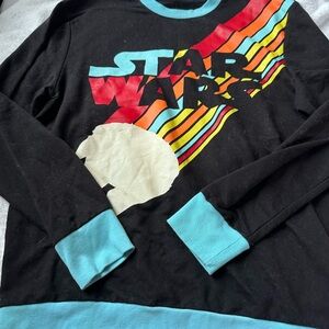 Disney Star Wars Black Sweatshirt with Colorful Stripes